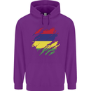 Torn Mauritius Flag Mauritians Day Football Childrens Kids Hoodie Purple