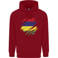 Torn Mauritius Flag Mauritians Day Football Childrens Kids Hoodie Red