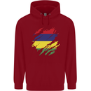 Torn Mauritius Flag Mauritians Day Football Childrens Kids Hoodie Red