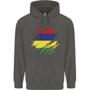 Torn Mauritius Flag Mauritians Day Football Childrens Kids Hoodie Storm Grey