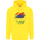 Torn Mauritius Flag Mauritians Day Football Childrens Kids Hoodie Yellow
