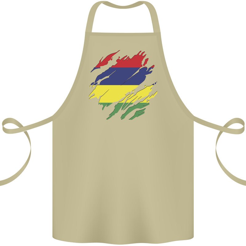 Torn Mauritius Flag Mauritians Day Football Cotton Apron 100% Organic Khaki