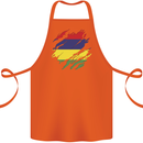 Torn Mauritius Flag Mauritians Day Football Cotton Apron 100% Organic Orange