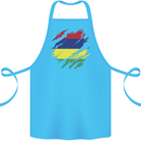 Torn Mauritius Flag Mauritians Day Football Cotton Apron 100% Organic Turquoise