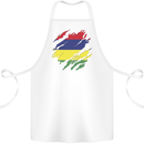 Torn Mauritius Flag Mauritians Day Football Cotton Apron 100% Organic White