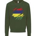 Torn Mauritius Flag Mauritians Day Football Kids Sweatshirt Jumper Forest Green