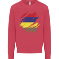 Torn Mauritius Flag Mauritians Day Football Kids Sweatshirt Jumper Heliconia