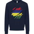 Torn Mauritius Flag Mauritians Day Football Kids Sweatshirt Jumper Navy Blue