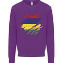 Torn Mauritius Flag Mauritians Day Football Kids Sweatshirt Jumper Purple