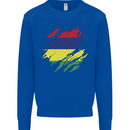 Torn Mauritius Flag Mauritians Day Football Kids Sweatshirt Jumper Royal Blue