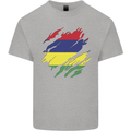 Torn Mauritius Flag Mauritians Day Football Kids T-Shirt Childrens Sports Grey