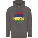 Torn Mauritius Flag Mauritians Day Football Mens 80% Cotton Hoodie Charcoal