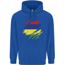 Torn Mauritius Flag Mauritians Day Football Mens 80% Cotton Hoodie Royal Blue