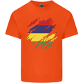 Torn Mauritius Flag Mauritians Day Football Mens Cotton T-Shirt Tee Top Orange
