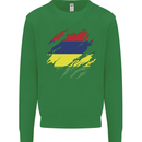Torn Mauritius Flag Mauritians Day Football Mens Sweatshirt Jumper Irish Green