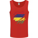 Torn Mauritius Flag Mauritians Day Football Mens Vest Tank Top Red
