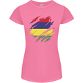 Torn Mauritius Flag Mauritians Day Football Womens Petite Cut T-Shirt Azalea