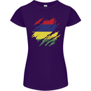 Torn Mauritius Flag Mauritians Day Football Womens Petite Cut T-Shirt Purple