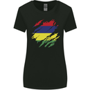 Torn Mauritius Flag Mauritians Day Football Womens Wider Cut T-Shirt Black