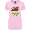 Torn Mauritius Flag Mauritians Day Football Womens Wider Cut T-Shirt Light Pink