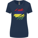 Torn Mauritius Flag Mauritians Day Football Womens Wider Cut T-Shirt Navy Blue