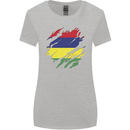 Torn Mauritius Flag Mauritians Day Football Womens Wider Cut T-Shirt Sports Grey