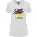 Torn Mauritius Flag Mauritians Day Football Womens Wider Cut T-Shirt White