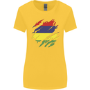 Torn Mauritius Flag Mauritians Day Football Womens Wider Cut T-Shirt Yellow
