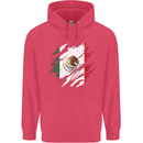 Torn Mexico Flag Mexican Day Football Childrens Kids Hoodie Heliconia