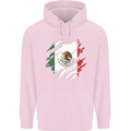 Torn Mexico Flag Mexican Day Football Childrens Kids Hoodie Light Pink