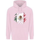 Torn Mexico Flag Mexican Day Football Childrens Kids Hoodie Light Pink