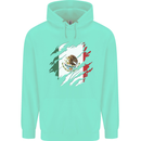 Torn Mexico Flag Mexican Day Football Childrens Kids Hoodie Peppermint