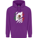 Torn Mexico Flag Mexican Day Football Childrens Kids Hoodie Purple