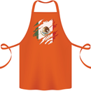 Torn Mexico Flag Mexican Day Football Cotton Apron 100% Organic Orange