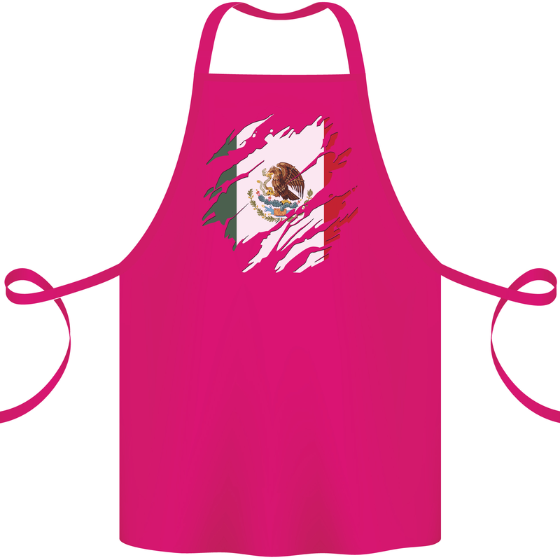 Torn Mexico Flag Mexican Day Football Cotton Apron 100% Organic Pink