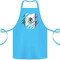 Torn Mexico Flag Mexican Day Football Cotton Apron 100% Organic Turquoise