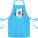 Torn Mexico Flag Mexican Day Football Cotton Apron 100% Organic Turquoise