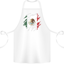 Torn Mexico Flag Mexican Day Football Cotton Apron 100% Organic White