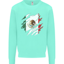 Torn Mexico Flag Mexican Day Football Kids Sweatshirt Jumper Peppermint