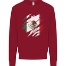 Torn Mexico Flag Mexican Day Football Kids Sweatshirt Jumper Red