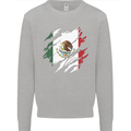 Torn Mexico Flag Mexican Day Football Kids Sweatshirt Jumper Sports Grey