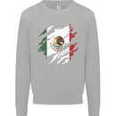Torn Mexico Flag Mexican Day Football Kids Sweatshirt Jumper Sports Grey