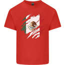 Torn Mexico Flag Mexican Day Football Kids T-Shirt Childrens Red