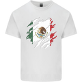 Torn Mexico Flag Mexican Day Football Kids T-Shirt Childrens White