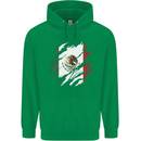 Torn Mexico Flag Mexican Day Football Mens 80% Cotton Hoodie Irish Green