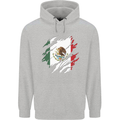 Torn Mexico Flag Mexican Day Football Mens 80% Cotton Hoodie Sports Grey