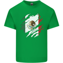 Torn Mexico Flag Mexican Day Football Mens Cotton T-Shirt Tee Top Irish Green
