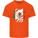Torn Mexico Flag Mexican Day Football Mens Cotton T-Shirt Tee Top Orange