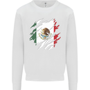 Torn Mexico Flag Mexican Day Football Mens Sweatshirt Jumper White