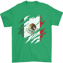 Torn Mexico Flag Mexican Day Football Mens T-Shirt 100% Cotton Irish Green